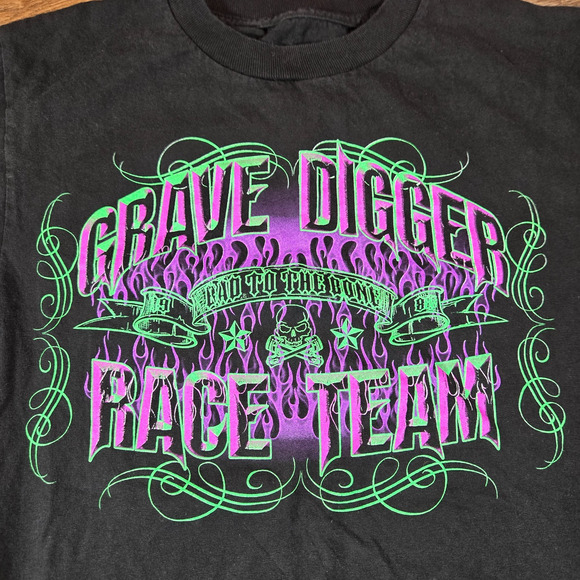 Men’s Vintage Grave Digger Race Team Monster Truck Shirt Small – 90s/2000s - Picture 3 of 8